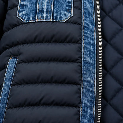 Chaqueta híbrida de mezclilla acolchada