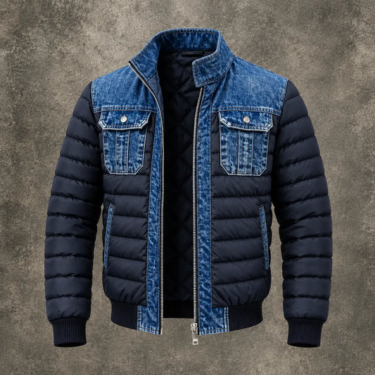 Chaqueta híbrida de mezclilla acolchada
